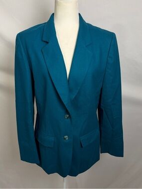 Vintage Pendleton Pure Virgin Wool Blazer Jacket in Teal Blue - Size 12